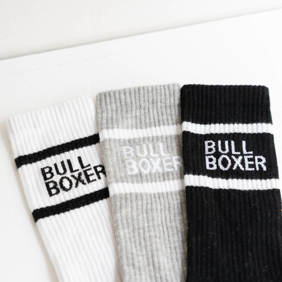 Bullboxer Socks Men White/Black/Gray 3-Pack