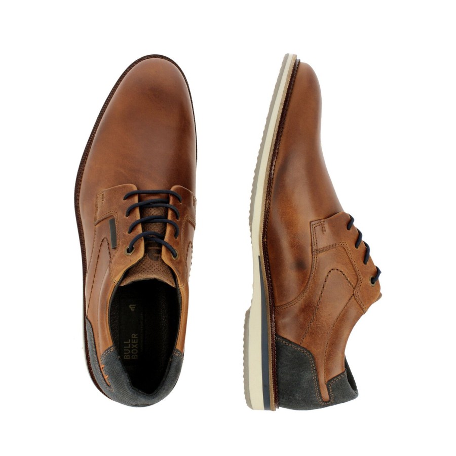 Bullboxer Lace Up Cognac/Navy 633K21101Aconasu