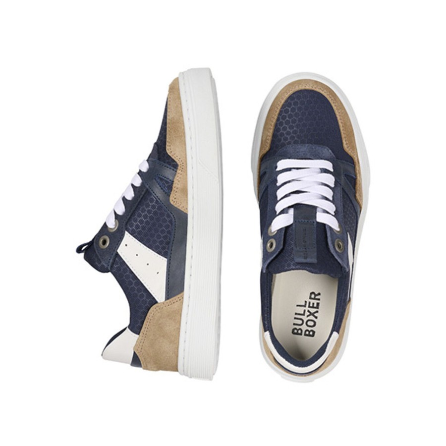 Bullboxer Sneaker Beige-Navy Aop009E5L_Benykb